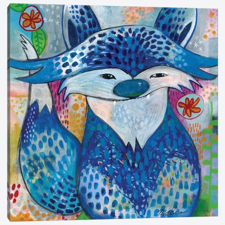 Blue Fox Canvas Print #MDR16} by Madara Mason Canvas Art Print