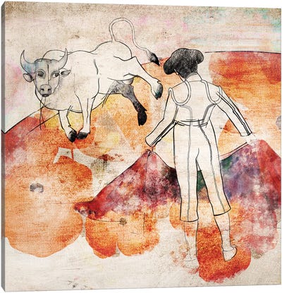 Bullfight Canvas Art Print - Bull Art
