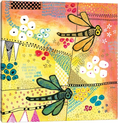 Flight Of The Dragonfly Canvas Art Print - Madara Mason