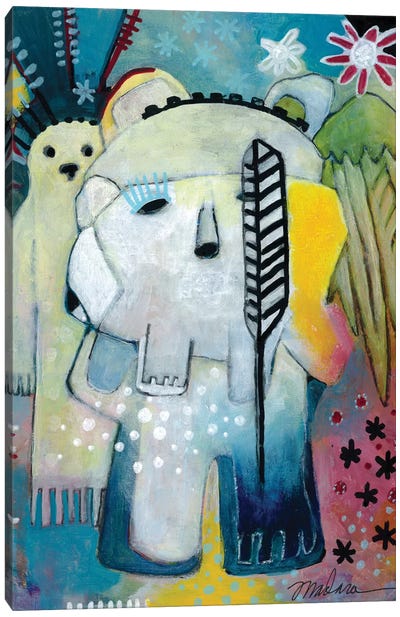 Ghost And The Bear Canvas Art Print - Polar Bear Art