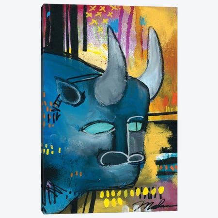 It's All Bull Canvas Print #MDR30} by Madara Mason Canvas Wall Art