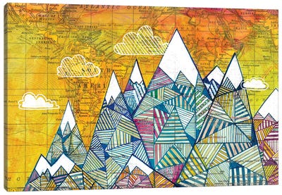 Maps And Mountains I Canvas Art Print - Madara Mason