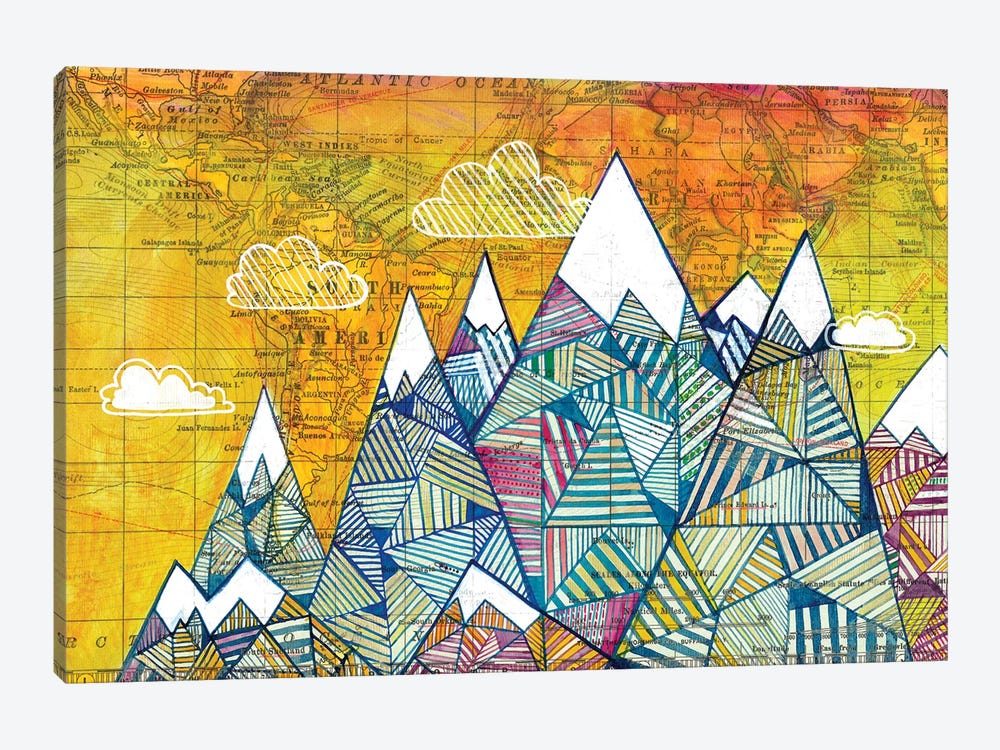 Maps And Mountains I by Madara Mason 1-piece Canvas Artwork
