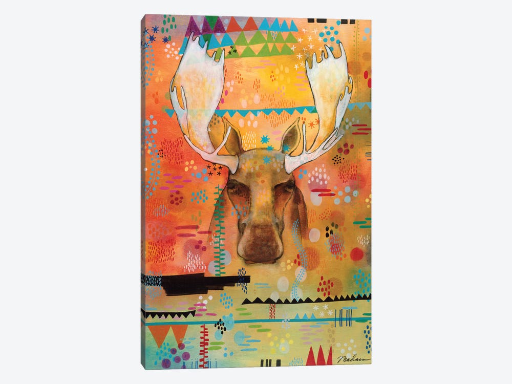 Moose At The Slough by Madara Mason 1-piece Canvas Print