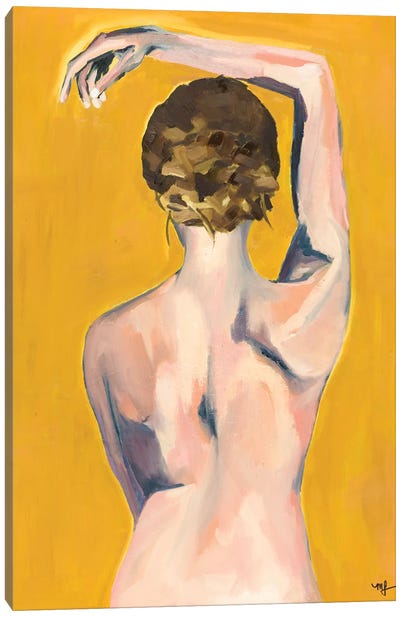 Nude VI Canvas Art Print - Mellow Yellow