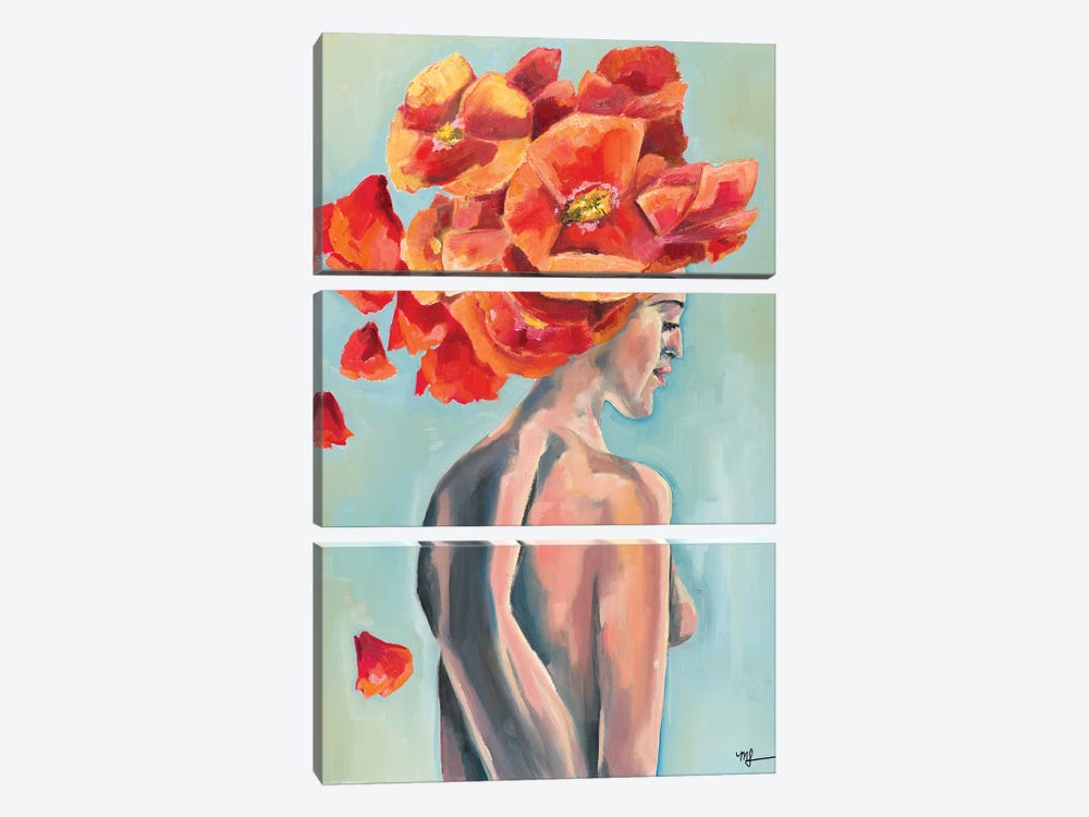 Nude Poppy by Meredith Steele 3-piece Canvas Artwork