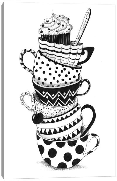Cups And Cupcakes Canvas Art Print - Tea Art
