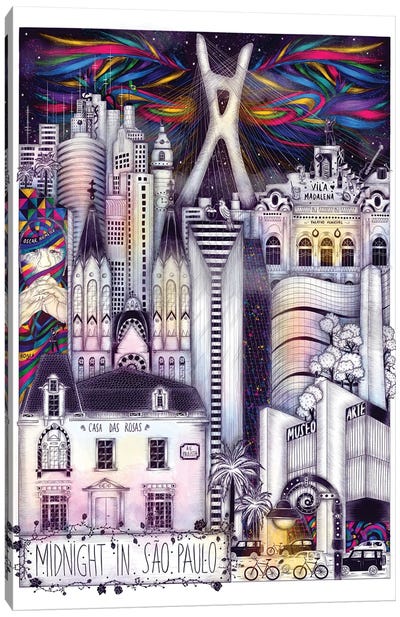 Midnight In Sao Paulo Canvas Art Print - Brazil Art