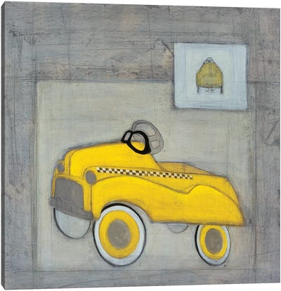 Drive Canvas Art Print - Gray & Yellow Art