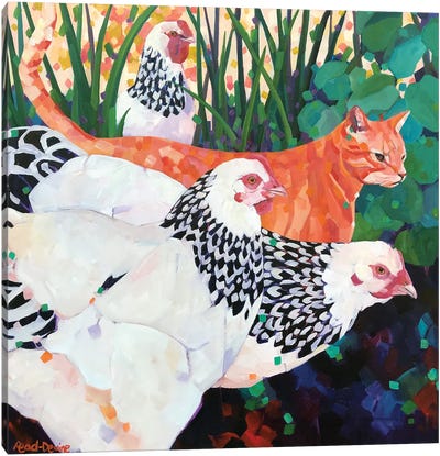 Walk On The Wild Side Canvas Art Print - Chicken & Rooster Art