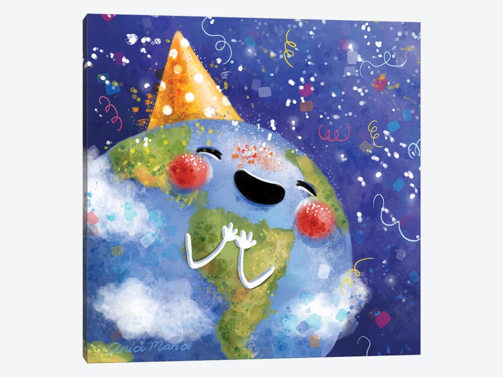 Happy Earth-Day by Ania Maria Draws 1-piece Canvas Print