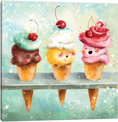 Chit Chat Canvas Art Print - Ice Cream & Popsicle Art