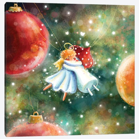 Christmas Hug Canvas Print #MDW19} by Ania Maria Draws Canvas Art Print