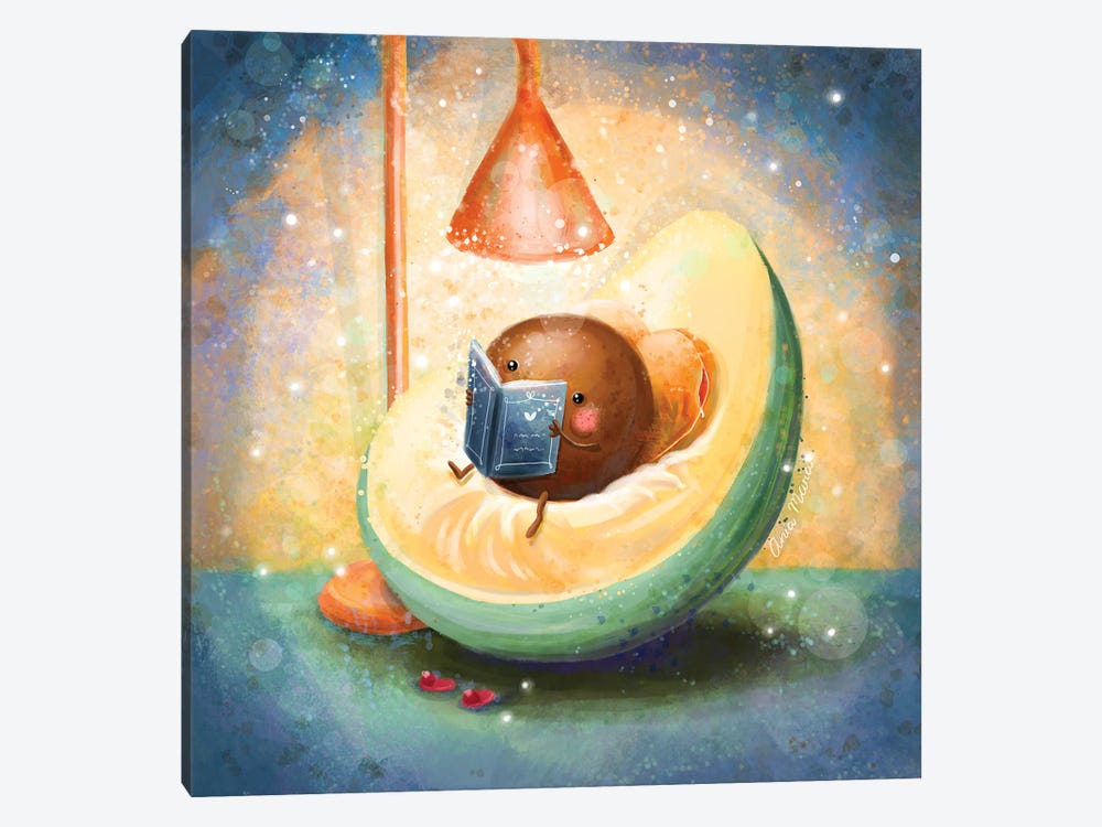 Evening Avocado by Ania Maria Draws 1-piece Canvas Art Print