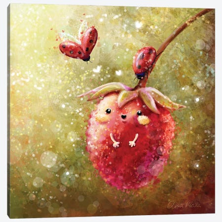 Raspberry And Friends Canvas Print #MDW33} by Ania Maria Draws Canvas Art Print