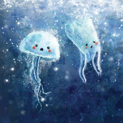 Ocean Ghost by Ania Maria Draws metal wall art