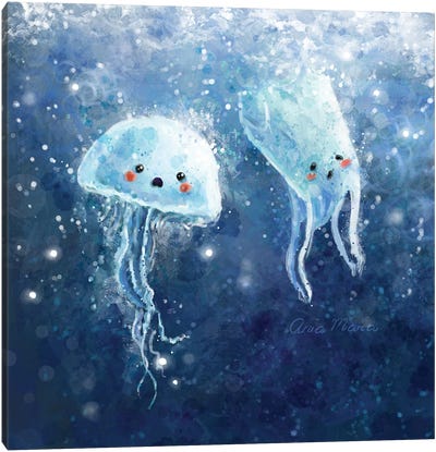 Ocean Ghost Canvas Art Print - Ania Maria Draws