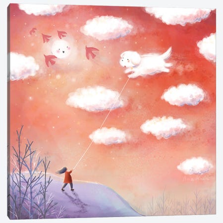 Walking On A Cloudy Day Canvas Print #MDW41} by Ania Maria Draws Canvas Wall Art