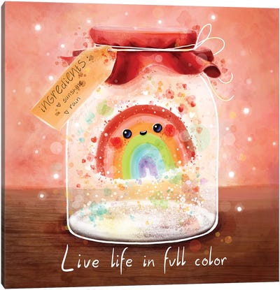 Rainbow Life Recipe Canvas Art Print - Ania Maria Draws