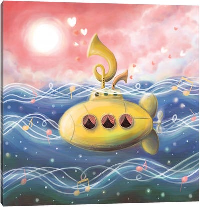 Song Of The Ocean Canvas Art Print - Submarine Art