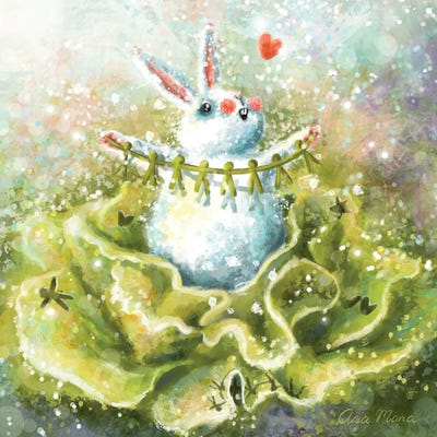 Bunny The Teethcrafter by Ania Maria Draws canvas print