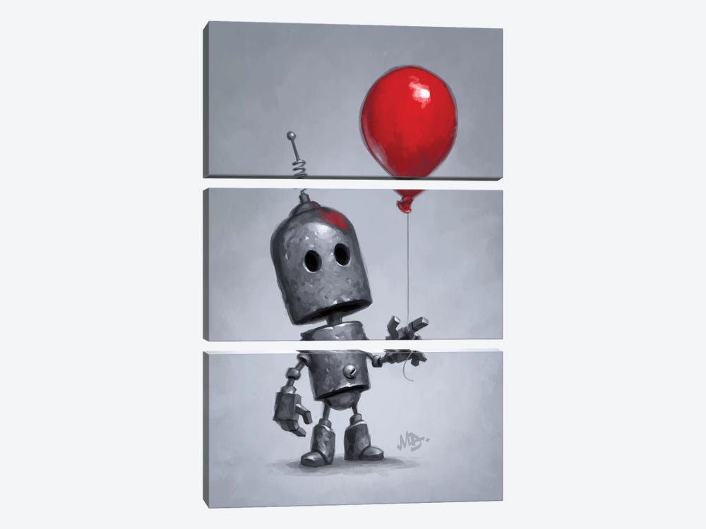 The Red Balloon by Matt Dixon 3-piece Canvas Art Print