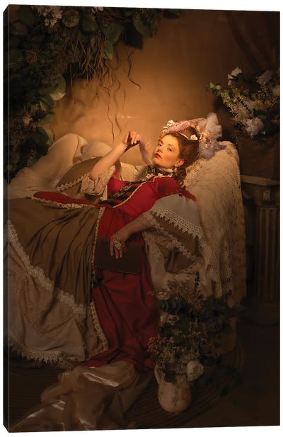 Madame Pompadour II Canvas Art Print - Brown Art
