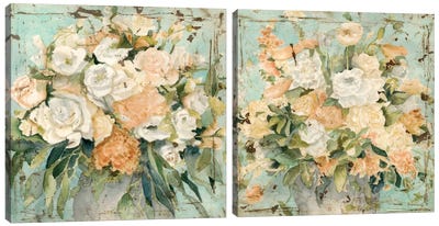 Vintage Arrangement Diptych Canvas Art Print - Art Sets | Triptych & Diptych Wall Art
