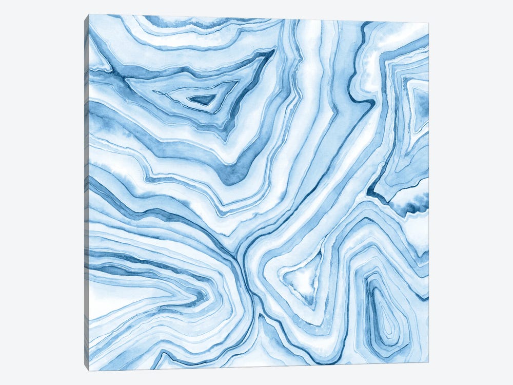 Indigo Agate Abstract II by Megan Meagher 1-piece Canvas Wall Art
