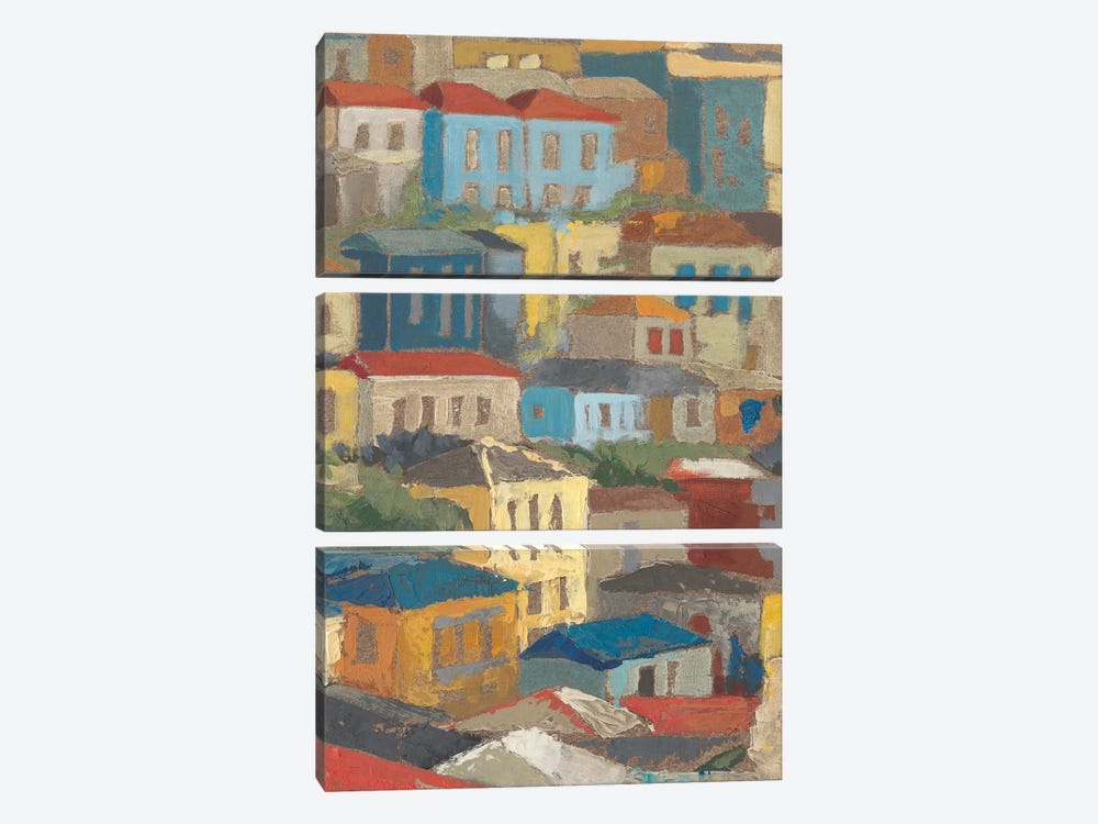 Primary Rooftops II by Megan Meagher 3-piece Canvas Art Print