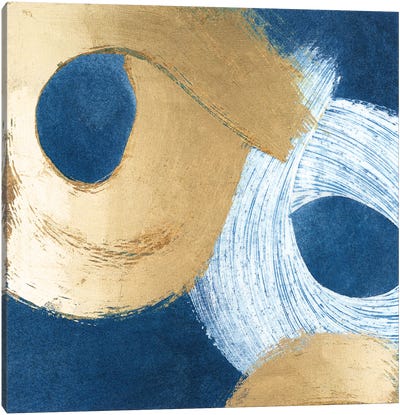 Blue & Gold Revolution II Canvas Art Print - Megan Meagher