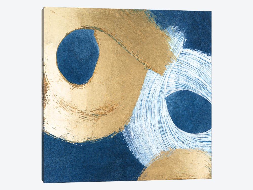 Blue & Gold Revolution II by Megan Meagher 1-piece Canvas Wall Art