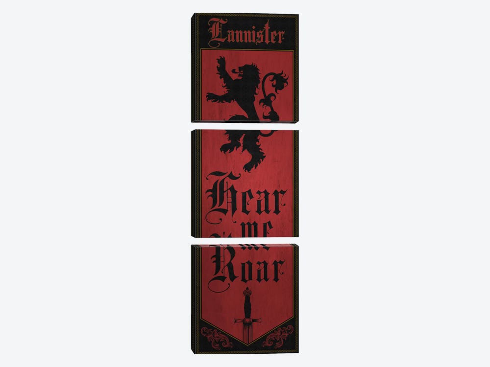 Banner of House Lannister by 5by5collective 3-piece Canvas Wall Art