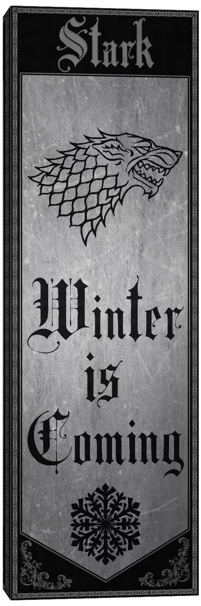 Banner of House Stark Canvas Art Print - Game of Thrones