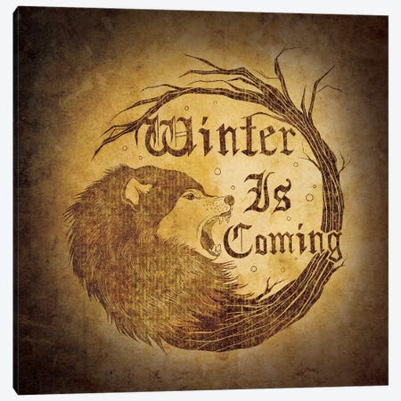 House Stark - Winter is Coming Canvas Print #MEB8} by 5by5collective Art Print