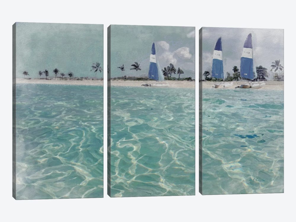 Beach Scene II by Marie Elaine Cusson 3-piece Canvas Art