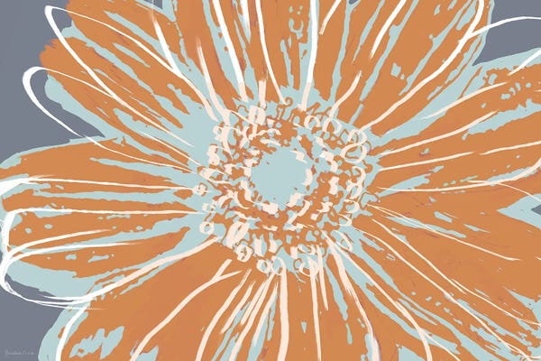 Flower Pop Sketch I-Blue and Orange