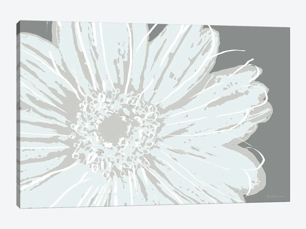 Flower Pop Sketch III-Greys by Marie Elaine Cusson 1-piece Canvas Art Print