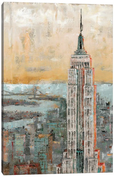 Empire State Building Abstract Canvas Art Print - Marie-Elaine Cusson