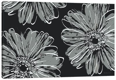 Flower Pop Sketch VII-Black BG Canvas Art Print - Marie-Elaine Cusson