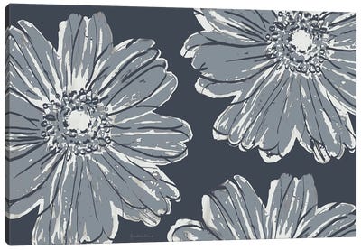 Flower Pop Sketch V-Shades of Grey Canvas Art Print - Marie-Elaine Cusson