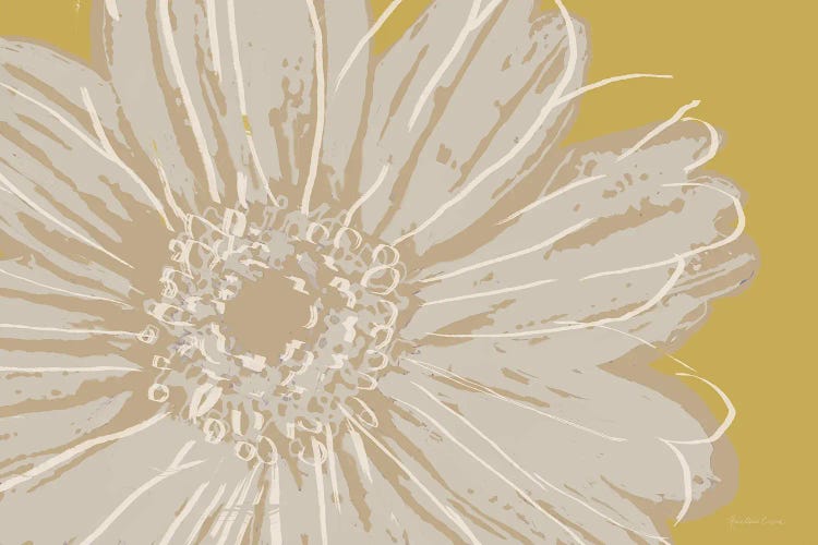 Flower Pop Sketch X-Yellow BG by Marie Elaine Cusson wall art