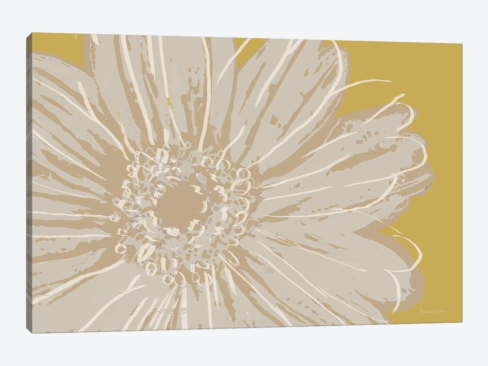 Flower Pop Sketch X-Yellow BG by Marie Elaine Cusson 1-piece Canvas Art