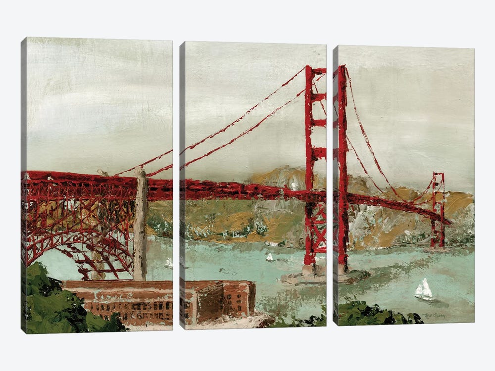 Golden Gate Bridge by Marie Elaine Cusson 3-piece Canvas Art