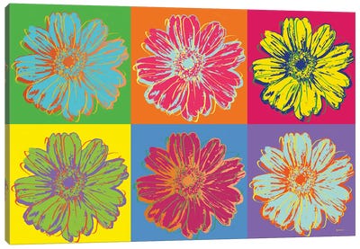 Flower Pop Art mosaic Canvas Art Print - Similar to Andy Warhol