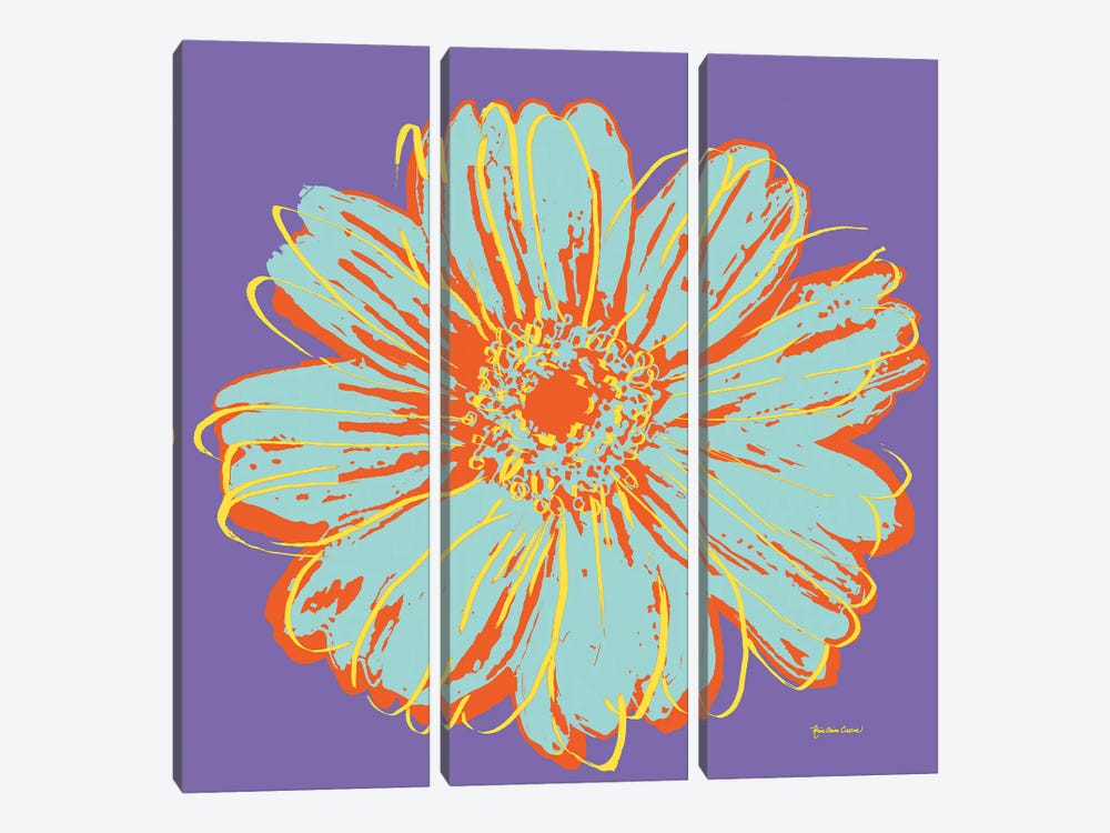 Flower Pop Art VI by Marie Elaine Cusson 3-piece Canvas Print