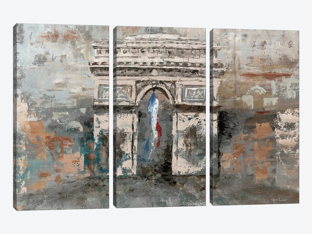 Arc de Triomphe by Marie Elaine Cusson 3-piece Canvas Art