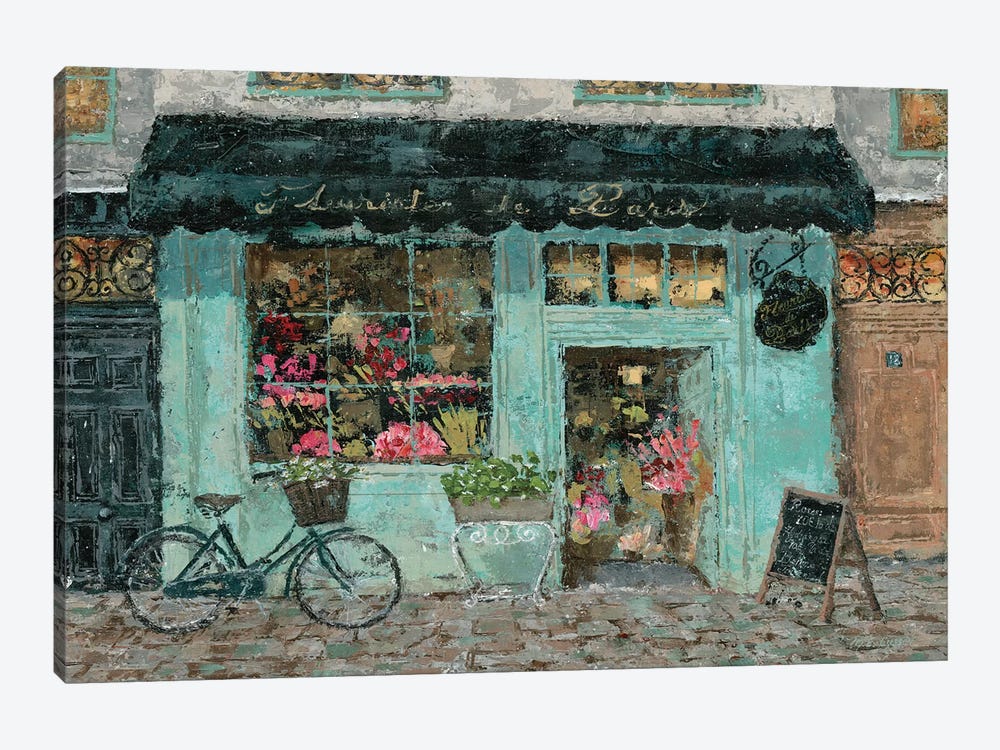 Parisian Flower Shop by Marie Elaine Cusson 1-piece Canvas Art
