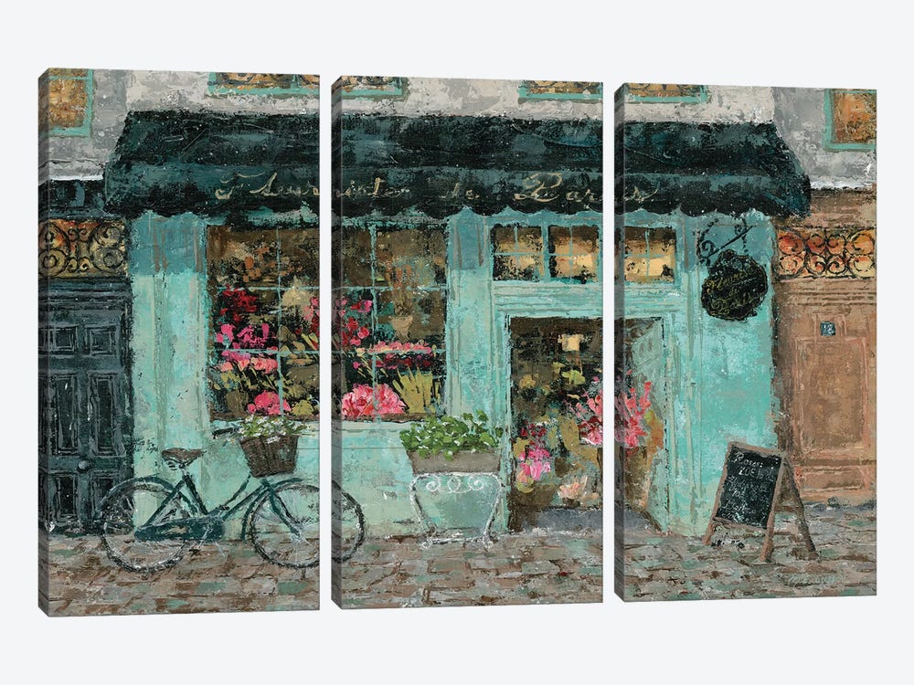 Parisian Flower Shop by Marie Elaine Cusson 3-piece Canvas Artwork