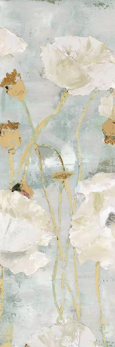 Poppies In The Wind Cream Panel I by Marie-Elaine Cusson canvas print